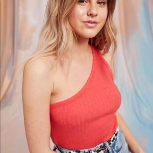 American Eagle One Shoulder Ribbed Top